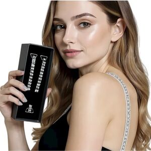 Women NEW YEARS EVE SPARKLE BRA JEWELRY Detachable Adjustable Platinum & Clear